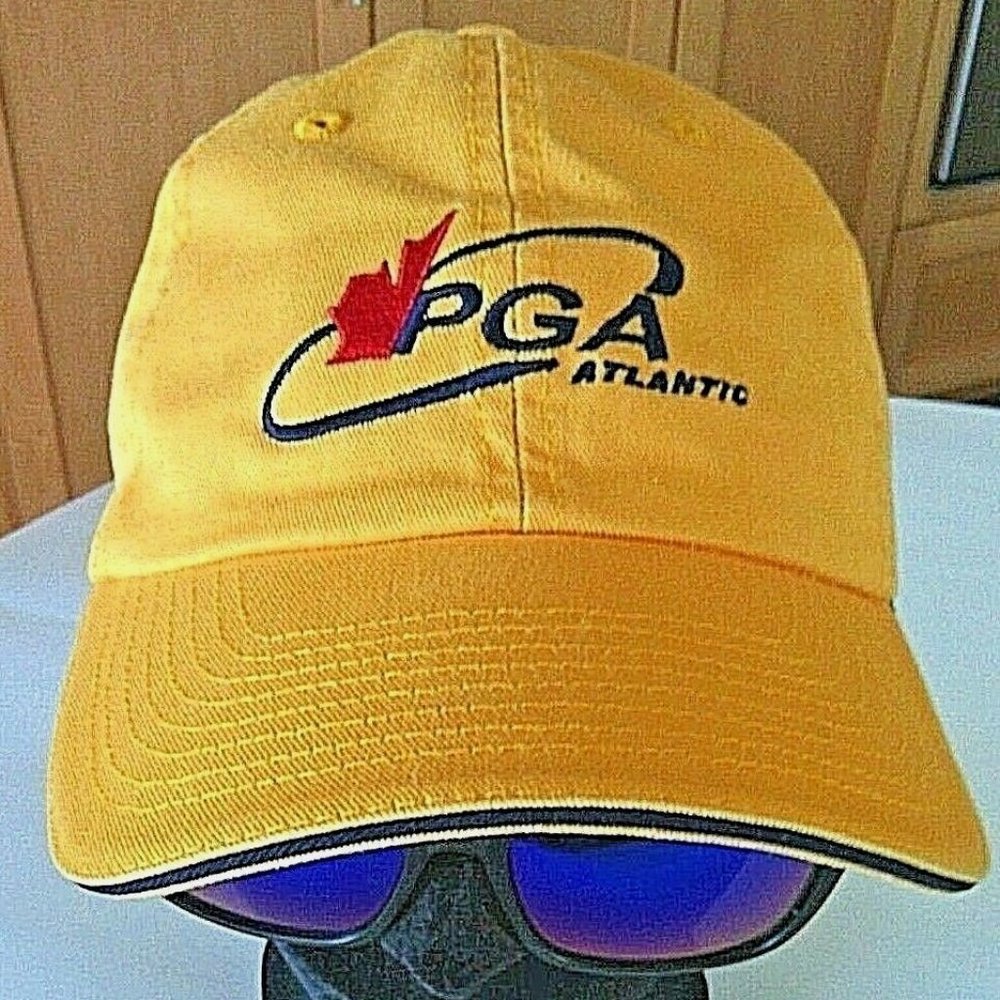 PGA Hat Golf Canada Baseball Cap Yellow Atlantic Pro Junior Golfers Adjustable
